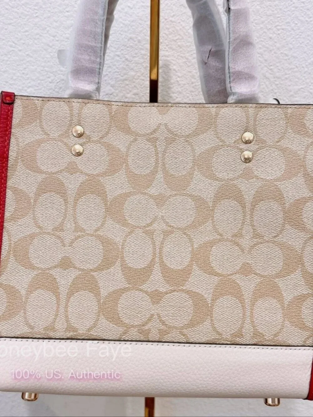 NWT Coach Lunar New Year Dempsey Tote 22 In Signature Canvas With Rabbit